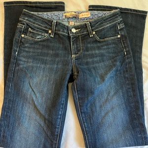 Paige Laurel Canyon Premium Denim Blue Flare And Boot Cut Jeans